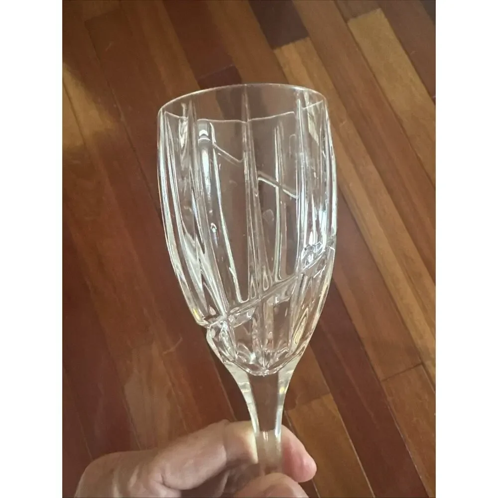 Vintage Mikasa Uptown Crystal Goblet Wine Glass Elegant Swirl Cocktail Party
